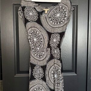 Banana Republic Black and White Midi Dress